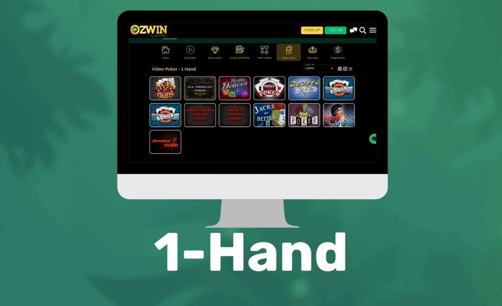 Ozwin Casino 1 Hand poker game overview