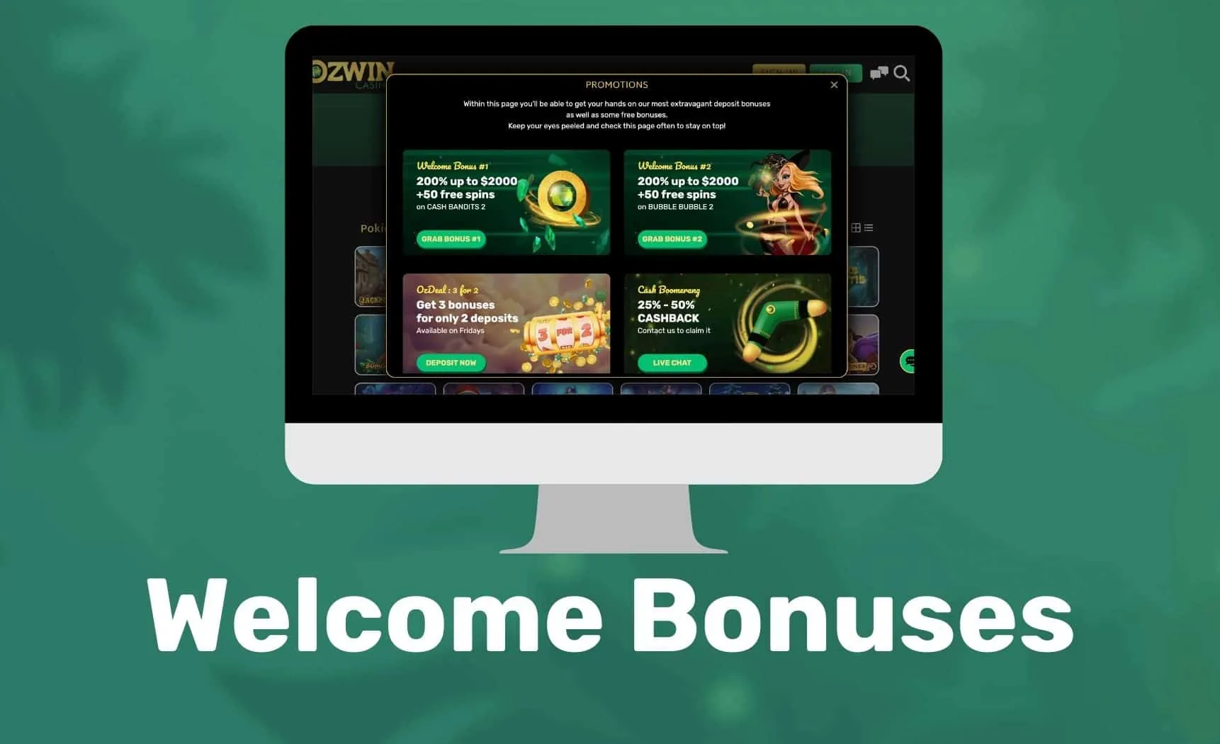 Welcome bonus for all players after sign up