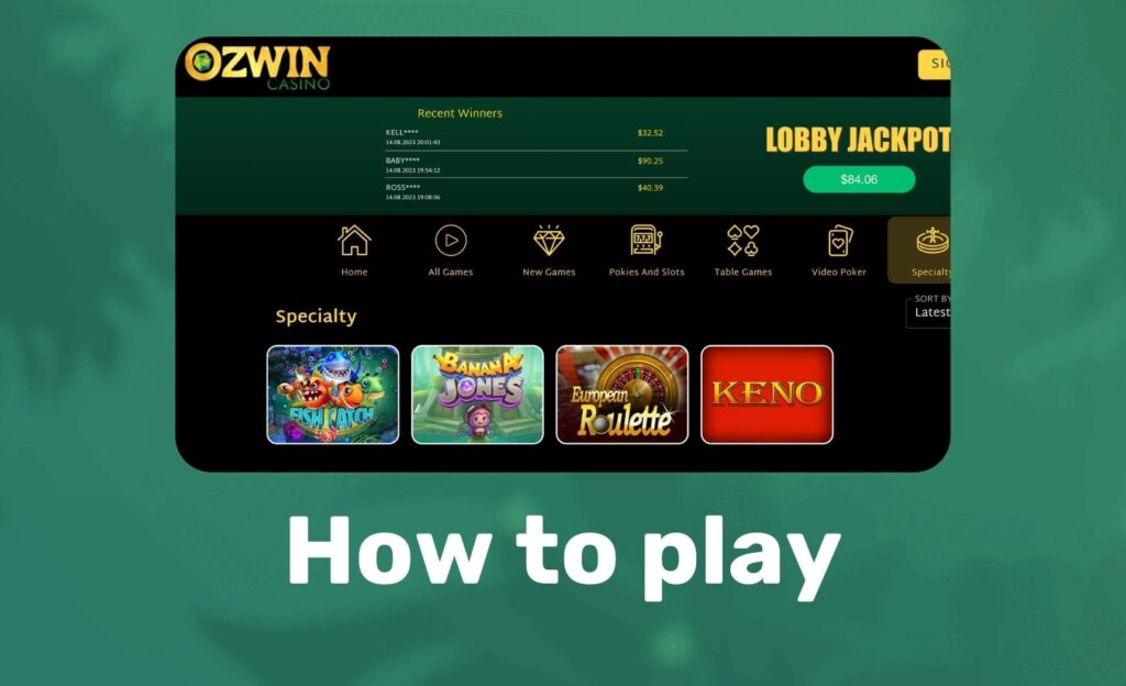 Ozwin Casino how to play specialty games