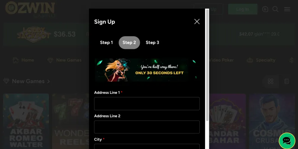 In the next step, fill out the form with Address Line, city, state/province, and zip or postal code, then click &lsquo;Next&rsquo;